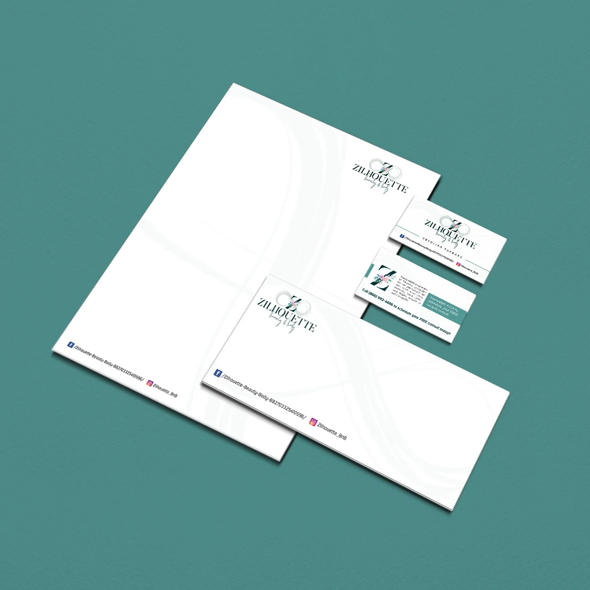 Zilhouette Beauty & Body - Stationery design
