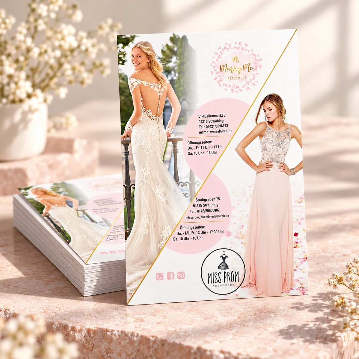 MarryMe and Miss Prom promotional flyer design