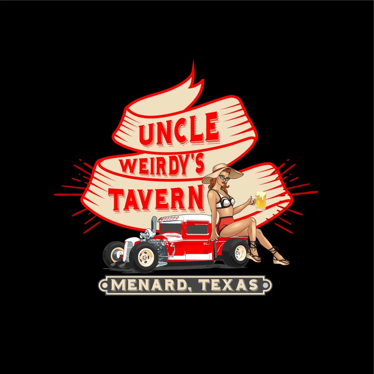 Uncle Weirdy’s Tavern - Hot Rod - Illustration Logo design