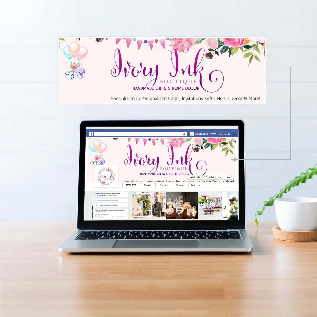 Ivory Ink Boutique - Banner Cover design