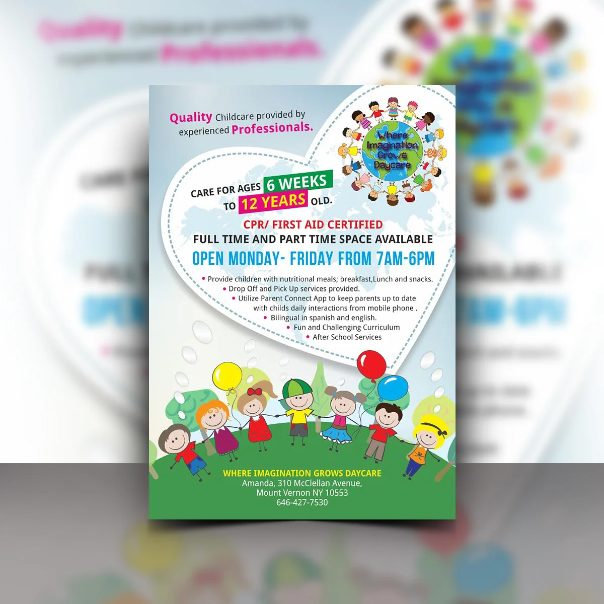 Where Imagination Grows Daycare - Flyer design