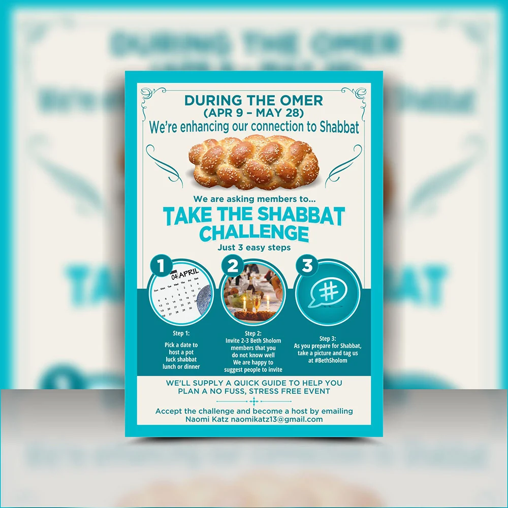 The Shabbat Challenge - Flyer design