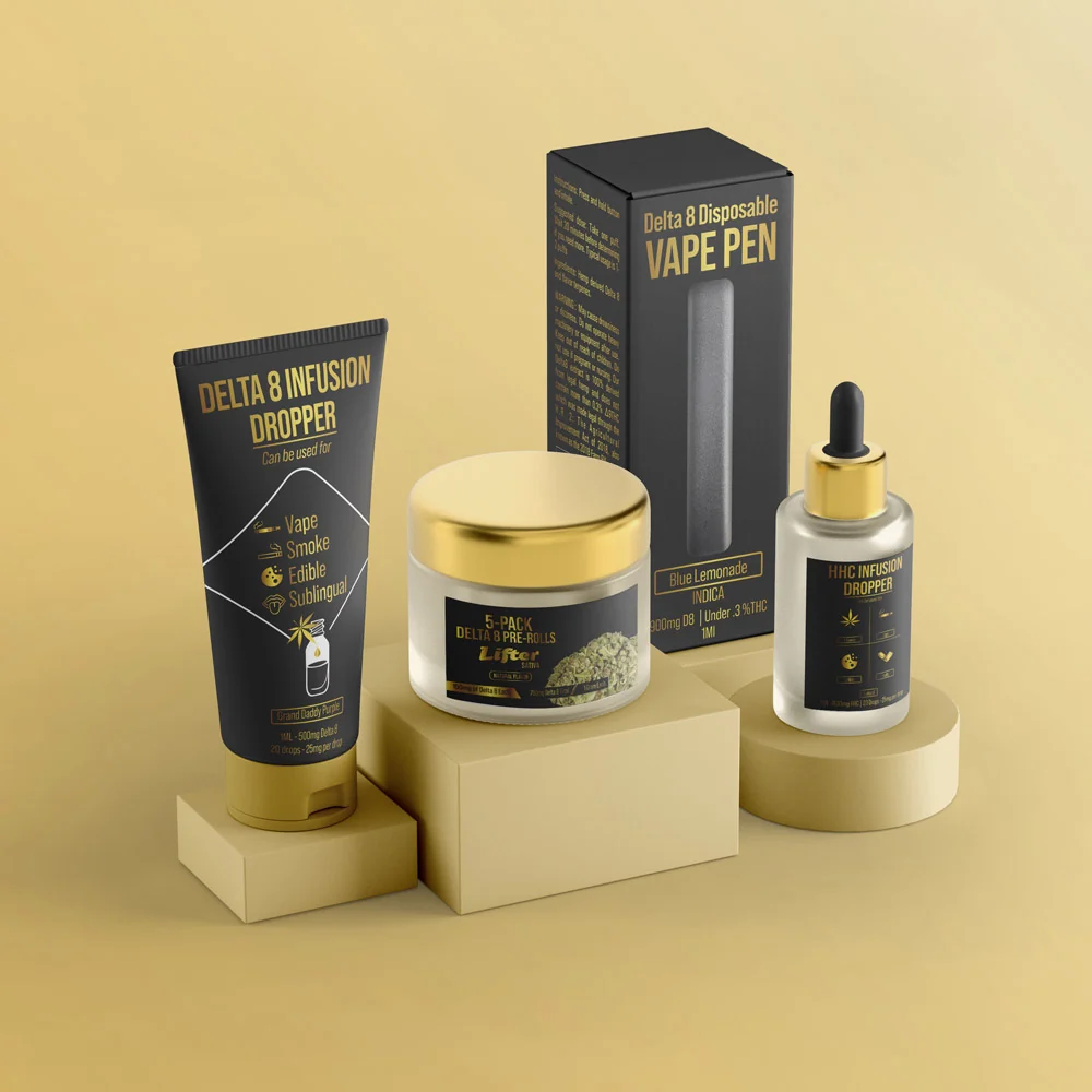 Delta 8 Product Range - Packaging design