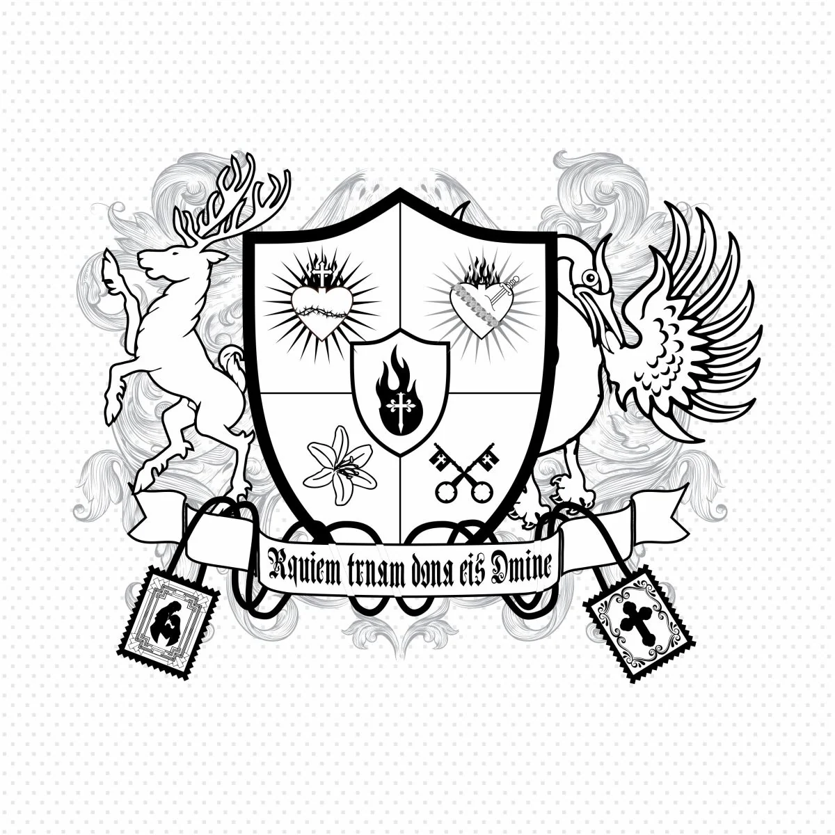 Heraldic Family Crest - Illustration Logo design